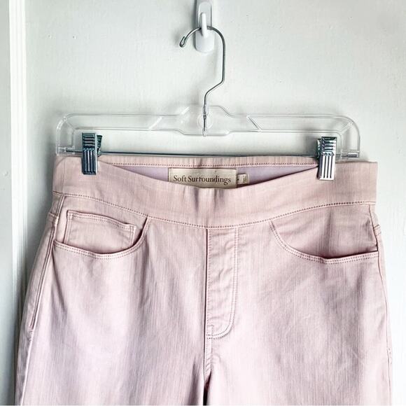 Soft Surroundings Pink Blush Pull On Raw Hem Jeggings Stretch Jeans Size Small S - Picture 5 of 16